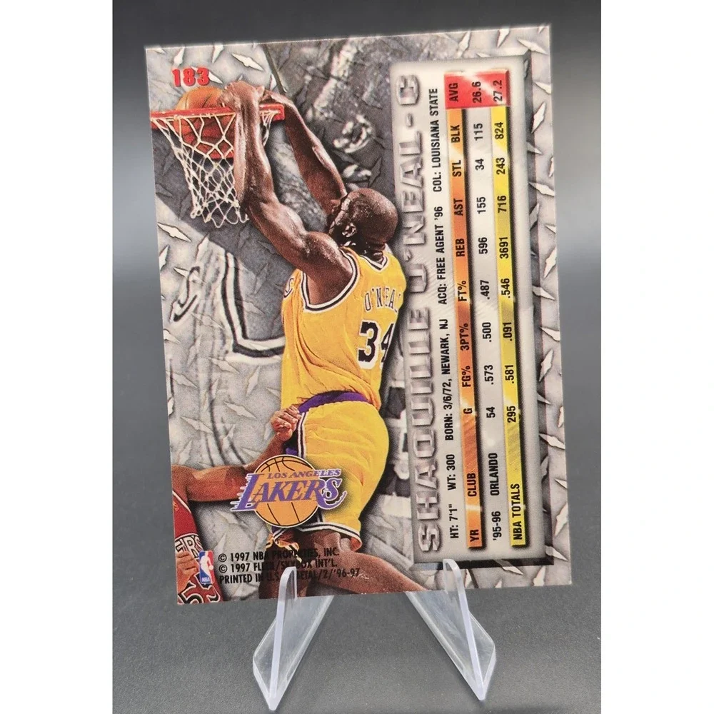 1996-1997 Fleer Metal Shaquille O'Neal #183 Holofoil Metal LA Lakers Legend MVP